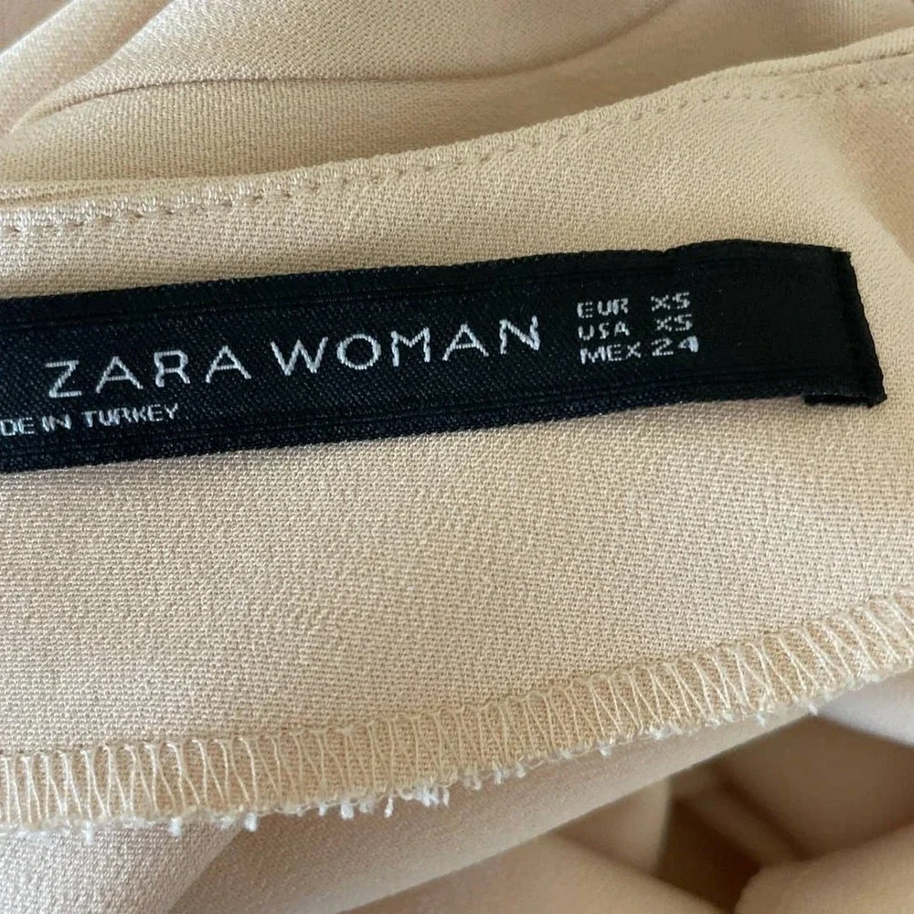 Zara Woman Shift Mini Dress XS Pastel Orange Mod Minimalist Soft Girl‎ Euro Chic